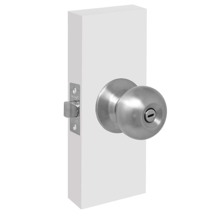 Cerradura de pomo Ovalada para baño cromo mate PF0059 Top Forge