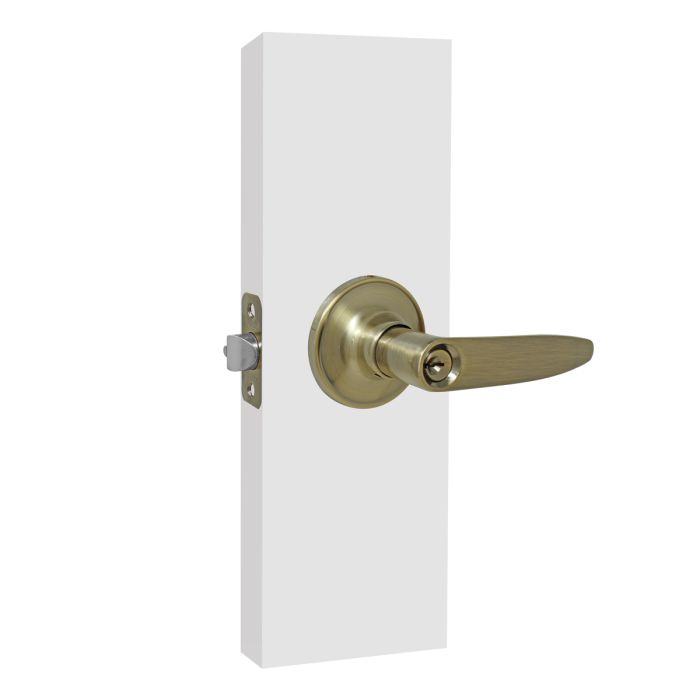 Cerradura de manija recta para recámara latón antiguo PF0061 Top Forge