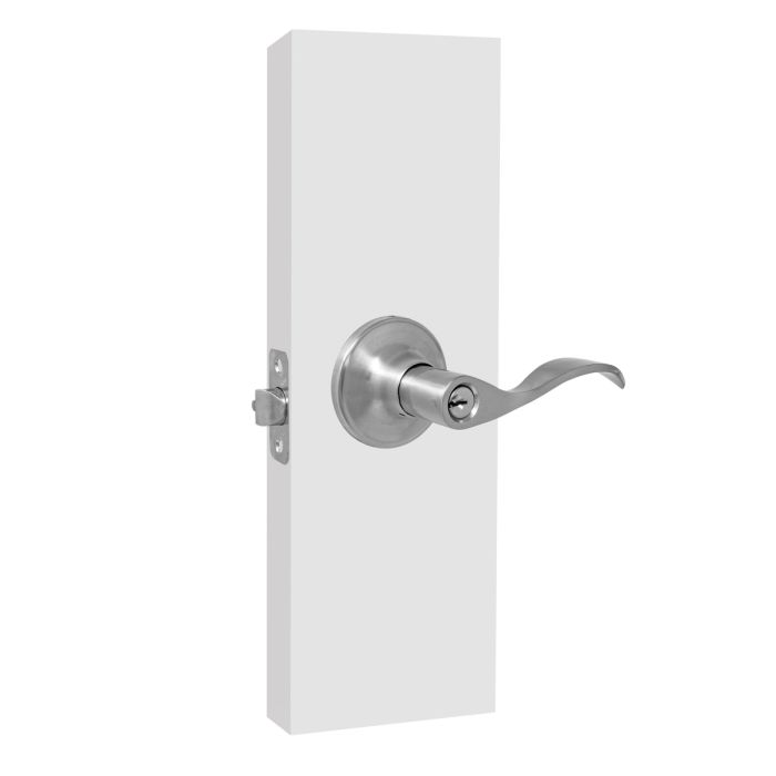 Cerradura de manija curva para recámara Cromo mate PF0068 Top Forge