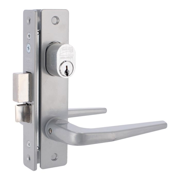 Cerradura de embutir gris para perfiles de aluminio 549 SLIM Phillips
