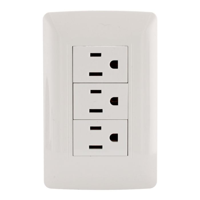 Placa con triple contacto línea Universal 4572 Sanelec