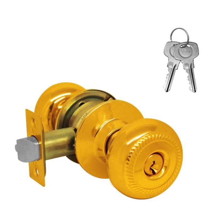 Cerradura para recámara latón brillante Novo Yale