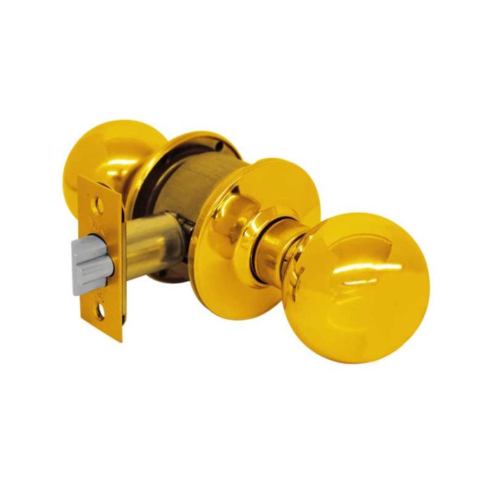 Cerradura para entrada latón brillante Ball Yale
