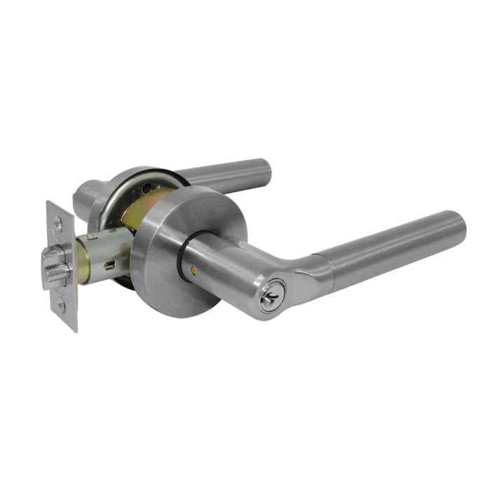 Cerradura de manija para recámara niquel satinado Lazio Yale