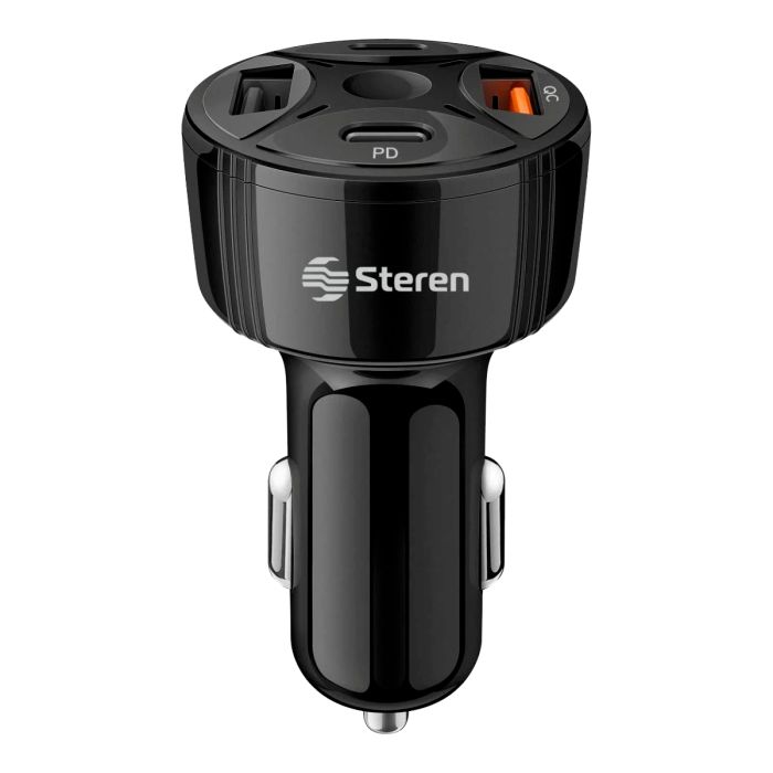 Cargador USB C PD 30 W y USB QC 18 W para auto ELI-863 Steren