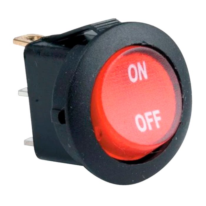 Switch de balancín, de 1 polo, 1 tiro, 2 posiciones (ON-OFF), con piloto, 12 Vcc BTS-20 Steren