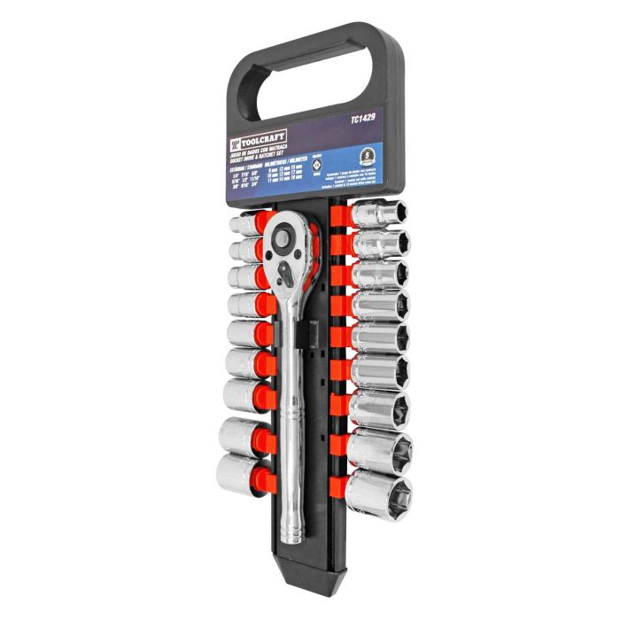 Juego de dados con matraca mando 3/8" TC1429 Toolcraft