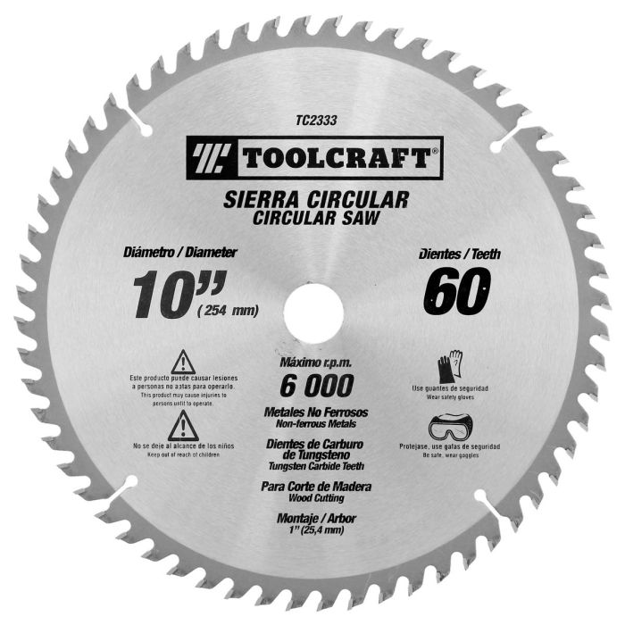 Disco sierra para corte de madera 10" x 60 D TC2333 Toolcraft