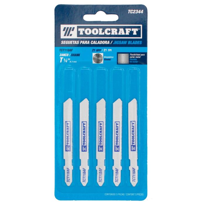 Seguetas para caladora TCT118AF 5 piezas TC2344 Toolcraft 