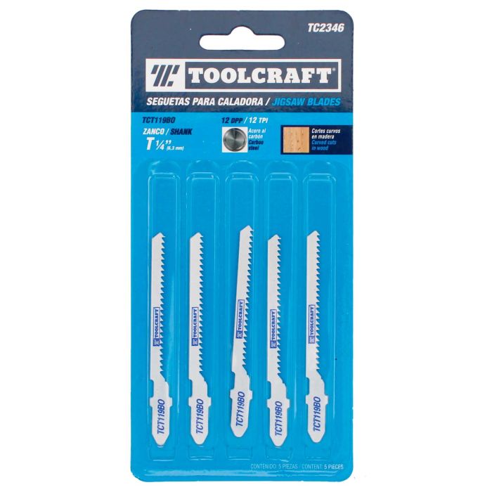 Seguetas para caladora TCT119BO 5 piezas TC2346 Toolcraft 