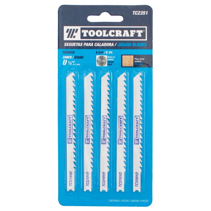 Seguetas para caladora TCU101D 5 piezas TC2351 Toolcraft