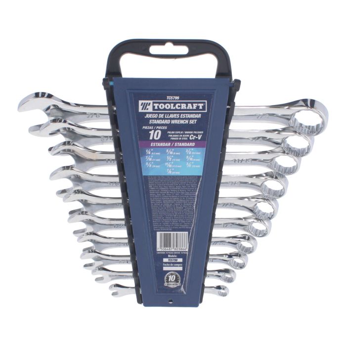 Juego de llaves combinadas estándar con 10 piezas TC5799 Toolcraft