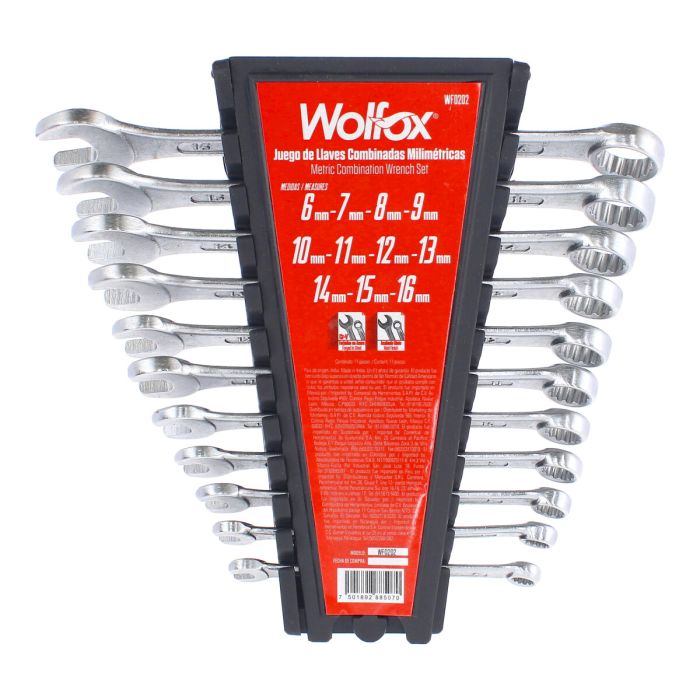 Juego de llaves combinadas milimétricas con 11 piezas WF0202 Wolfox