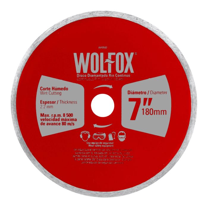 Disco diamantado para corte continuo 7" WF0592 Wolfox