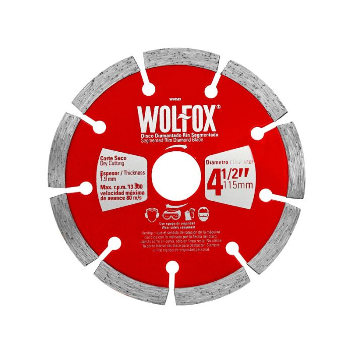 Disco diamantado Rin segmentado 4-1/2" WF0593 Wolfox