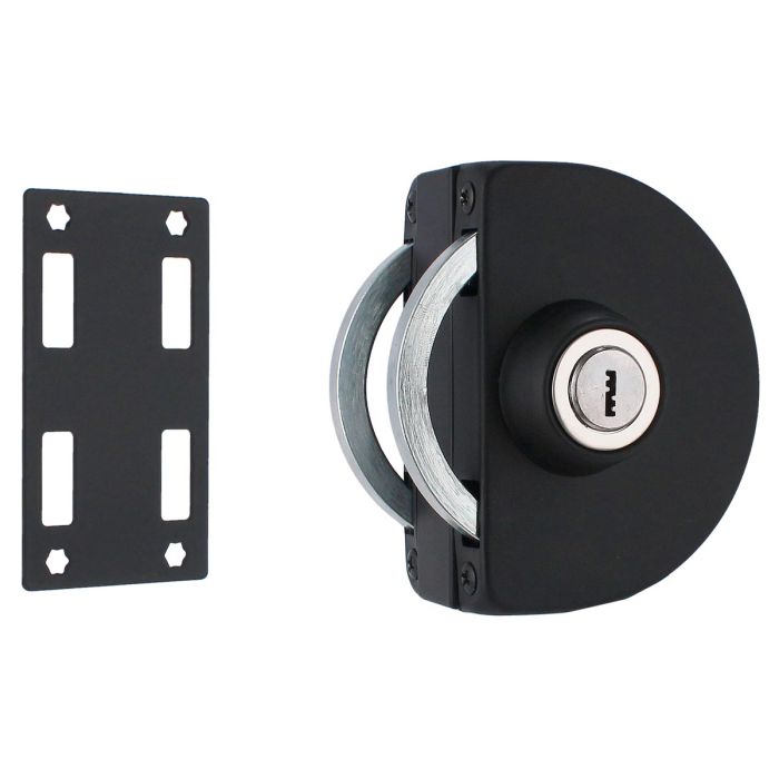 Cerradura de gancho con contra para muro negro mate XH2801N Axcent