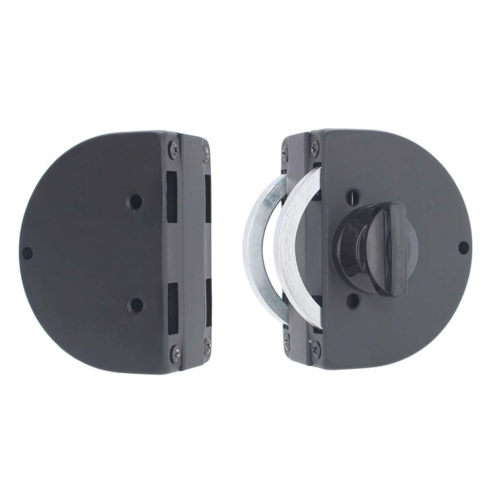 Cerradura de gancho con contra para puerta de vidrio negro mate XH82803B Axcent